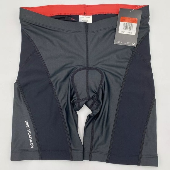 NWT [Nike] Cycling Padded Triathlon Shorts w/ Drawstring Black/Grey Womens Sz XS - Picture 5 of 6